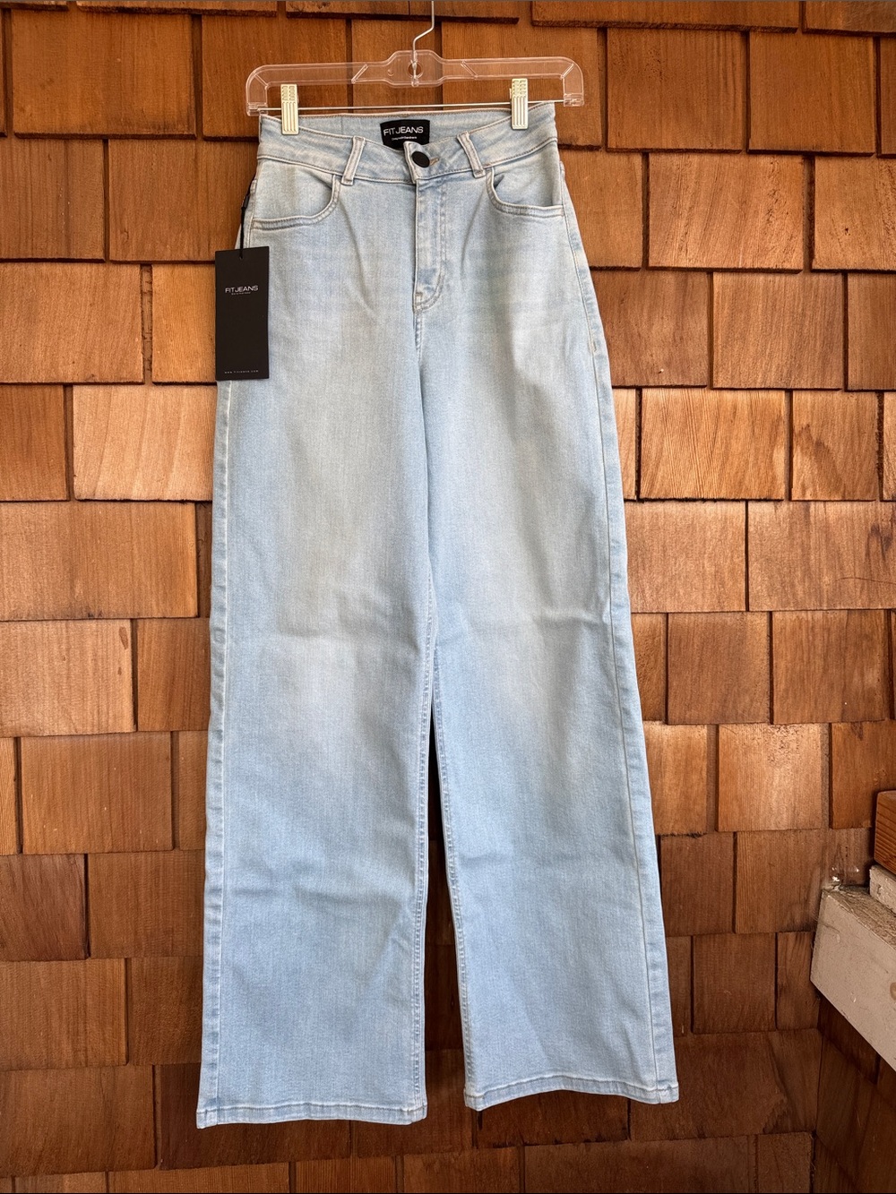 Light Wash High-Rise Wide Leg Jeans